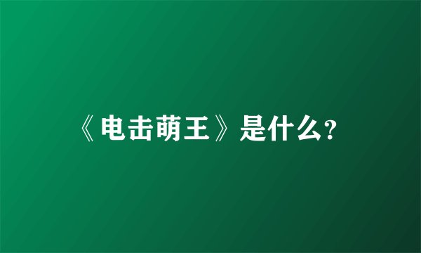 《电击萌王》是什么？