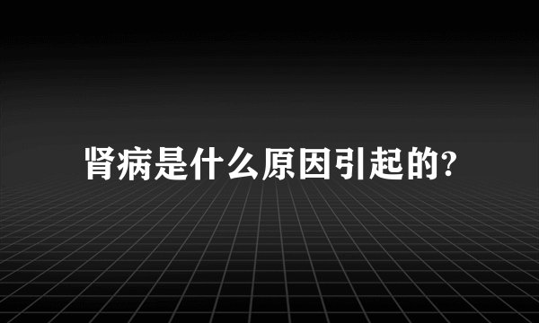 肾病是什么原因引起的?