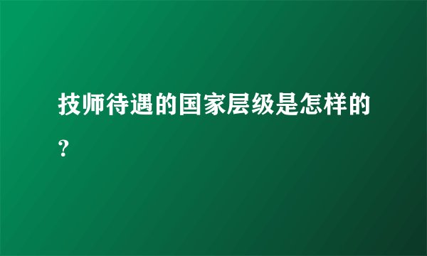 技师待遇的国家层级是怎样的？