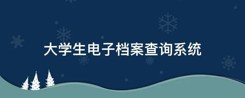 大学生电子档案查询系统