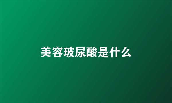 美容玻尿酸是什么