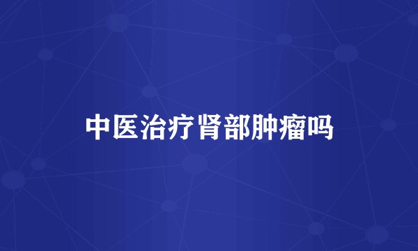 中医治疗肾部肿瘤吗