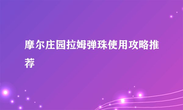 摩尔庄园拉姆弹珠使用攻略推荐
