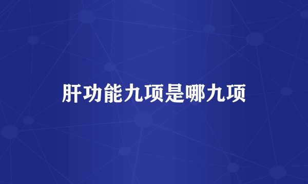 肝功能九项是哪九项