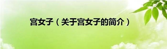 宫女子（关于宫女子的简介）