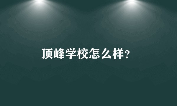 顶峰学校怎么样？