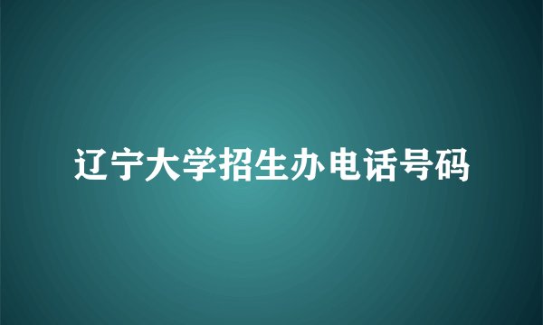 辽宁大学招生办电话号码