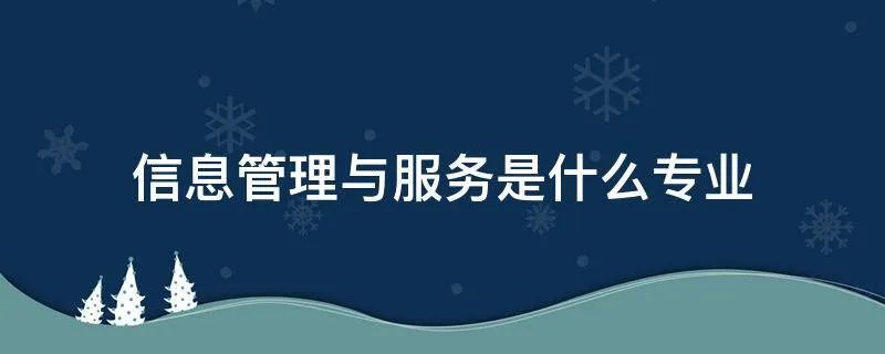 信息管理与服务是什么专业
