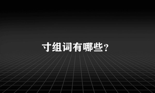 寸组词有哪些？