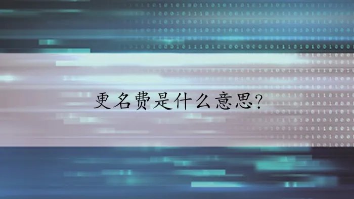 更名费是什么意思？