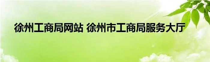 徐州工商局网站 徐州市工商局服务大厅