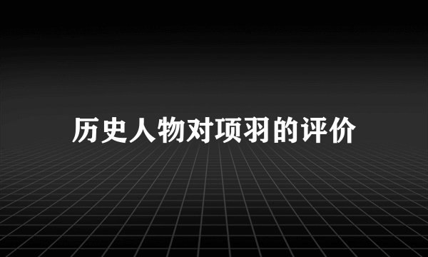 历史人物对项羽的评价