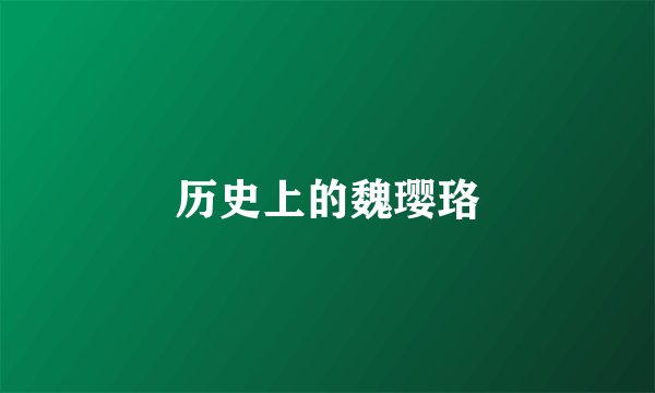 历史上的魏璎珞