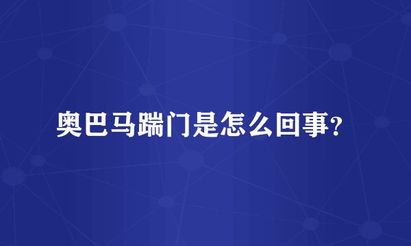 奥巴马踹门是怎么回事?