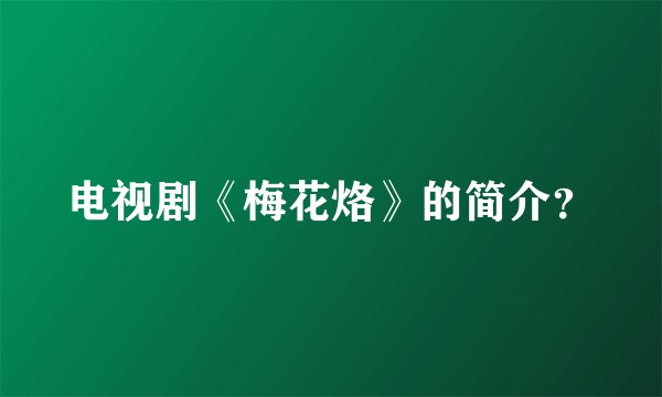 电视剧《梅花烙》的简介?