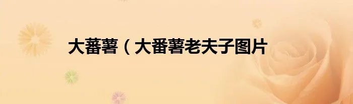 大蕃薯（大番薯老夫子图片