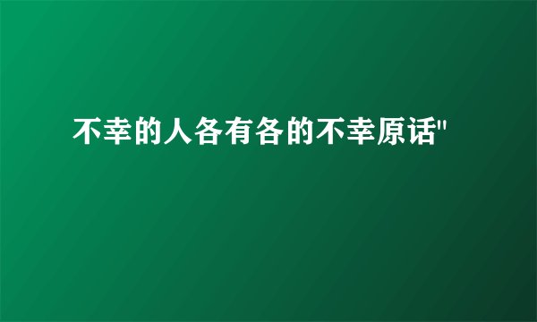 不幸的人各有各的不幸原话