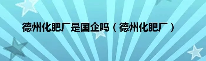 德州化肥厂是国企吗（德州化肥厂）