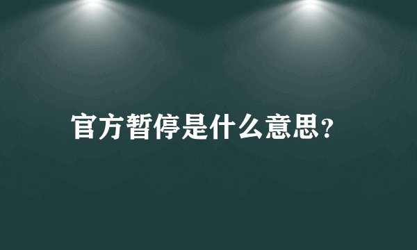 官方暂停是什么意思？
