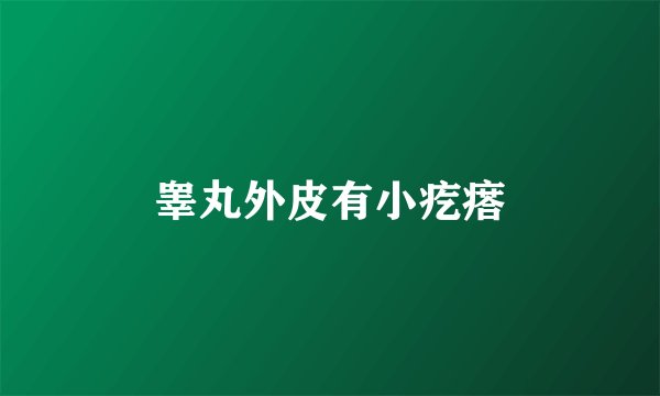 睾丸外皮有小疙瘩