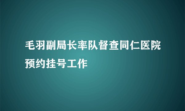 毛羽副局长率队督查同仁医院预约挂号工作