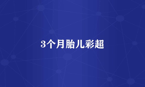 3个月胎儿彩超