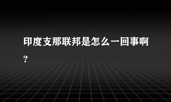 印度支那联邦是怎么一回事啊?