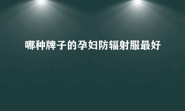 哪种牌子的孕妇防辐射服最好