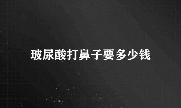玻尿酸打鼻子要多少钱