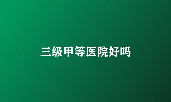 三级甲等医院好吗