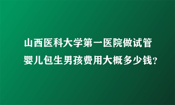 山西医科大学第一医院做试管婴儿包生男孩费用大概多少钱?