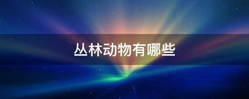 丛林动物有哪些
