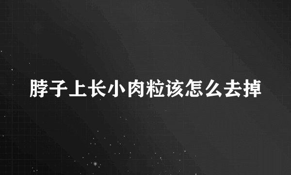 脖子上长小肉粒该怎么去掉