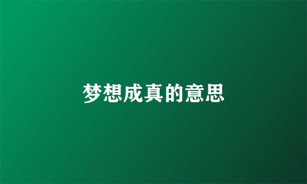 梦想成真的意思