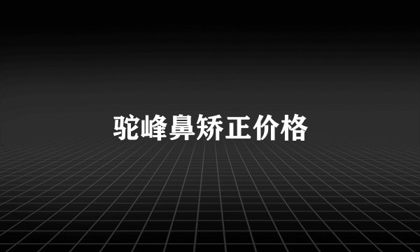 驼峰鼻矫正价格