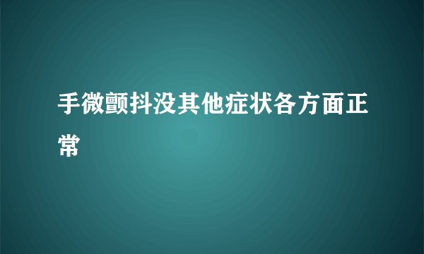 手微颤抖没其他症状各方面正常