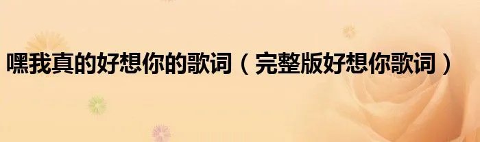 嘿我真的好想你的歌词(完整版好想你歌词)