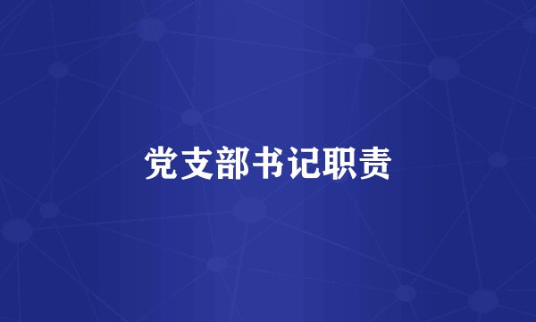 党支部书记职责