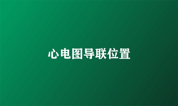 心电图导联位置