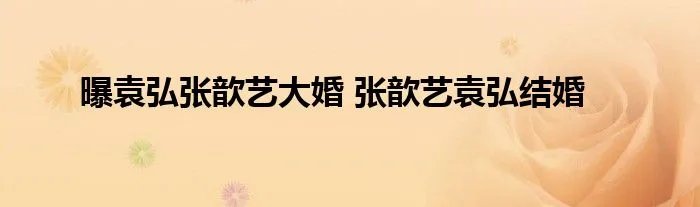 曝袁弘张歆艺大婚 张歆艺袁弘结婚