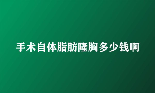 手术自体脂肪隆胸多少钱啊