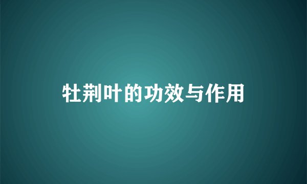 牡荆叶的功效与作用