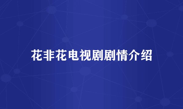 花非花电视剧剧情介绍