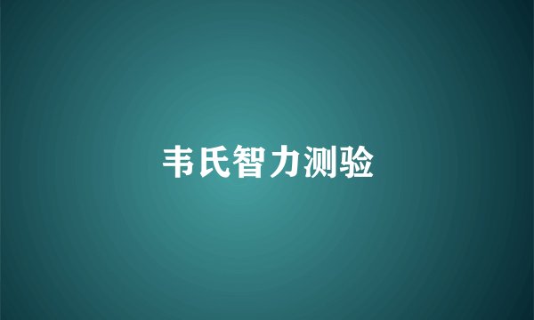 韦氏智力测验