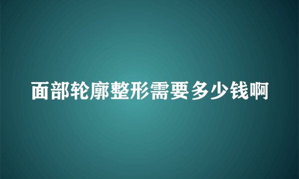 面部轮廓整形需要多少钱啊