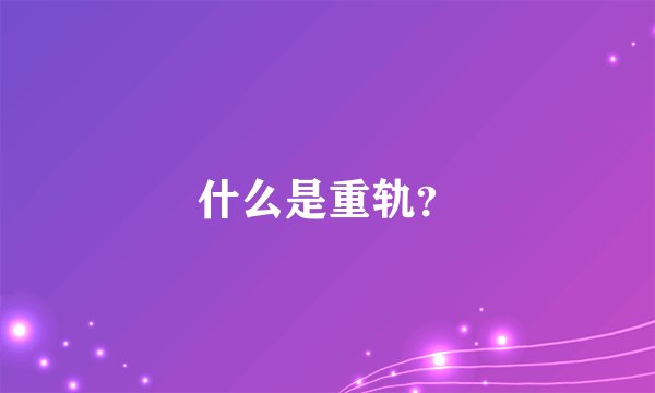 什么是重轨？