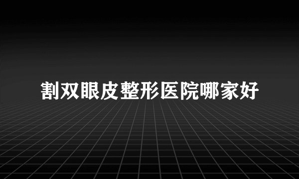 割双眼皮整形医院哪家好