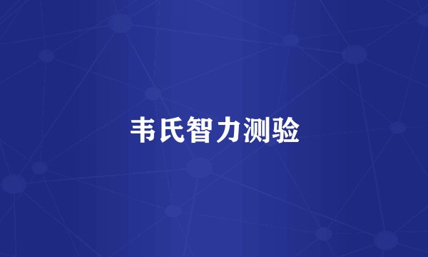 韦氏智力测验