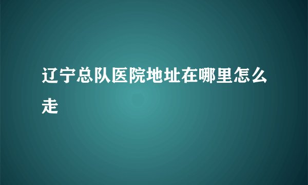 辽宁总队医院地址在哪里怎么走