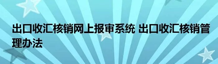 出口收汇核销网上报审系统 出口收汇核销管理办法